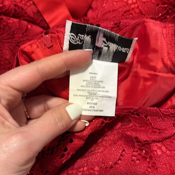 Red Lace Holiday Dress by Rare Editions - Size 2T - Picture 9 of 9